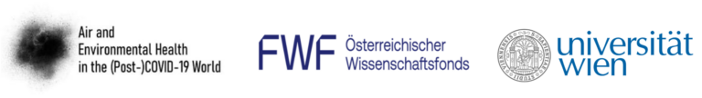 Logos from left to right: Air and Environmental Health in the (Post-)COVID-19 World, FWF (Austrian Science Fund), University of Vienna